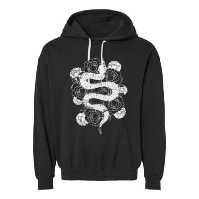 Rose Snake Garment-Dyed Fleece Hoodie