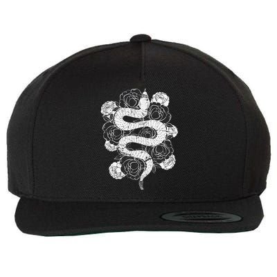 Rose Snake Wool Snapback Cap