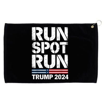 Run Spot Run Trump 2024 Debate Quote Funny Political Grommeted Golf Towel