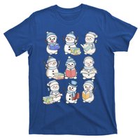 Retro Snow Reading Book Teacher Christmas Librarian Cute Gift T-Shirt