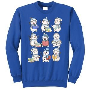 Retro Snow Reading Book Teacher Christmas Librarian Cute Gift Tall Sweatshirt