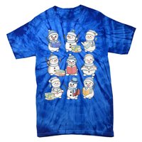 Retro Snow Reading Book Teacher Christmas Librarian Cute Gift Tie-Dye T-Shirt