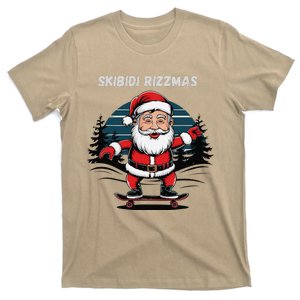 Retro Skibid.I Rizzmas Funny Santa Clause Skating Board T-Shirt