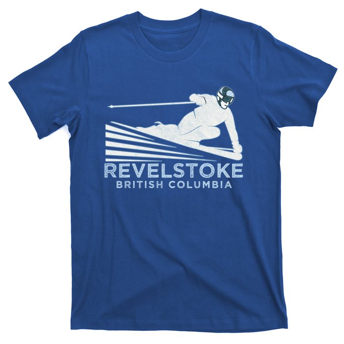 Retro Ski Revelstoke Bc Illustration Gift Vintage Snow Ski Gift T-Shirt