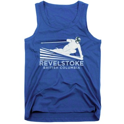 Retro Ski Revelstoke Bc Illustration Gift Vintage Snow Ski Gift Tank Top