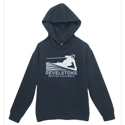 Retro Ski Revelstoke Bc Illustration Gift Vintage Snow Ski Gift Urban Pullover Hoodie