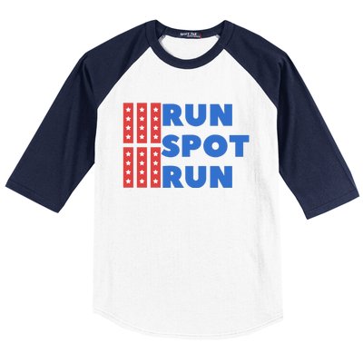 Run Spot Run Trump 2024 Debate Baseball Sleeve Shirt