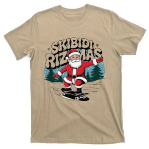 Retro Skibid.I Rizzmas Funny Santa Clause Skating Board T-Shirt