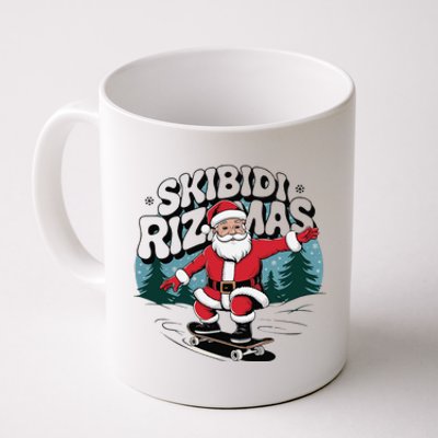 Retro Skibid.I Rizzmas Funny Santa Clause Skating Board Coffee Mug