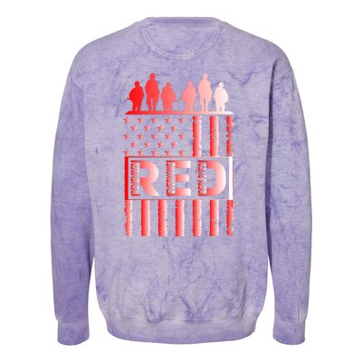 R.E.D. Soldiers Remember Everyone Deployed R.E.D. Friday Colorblast Crewneck Sweatshirt