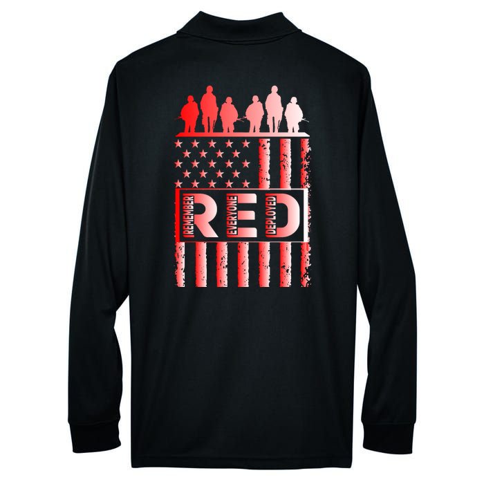 R.E.D. Soldiers Remember Everyone Deployed R.E.D. Friday Performance Long Sleeve Polo