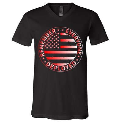 R.E.D. Soldiers Remember Everyone Deployed R.E.D. Friday V-Neck T-Shirt