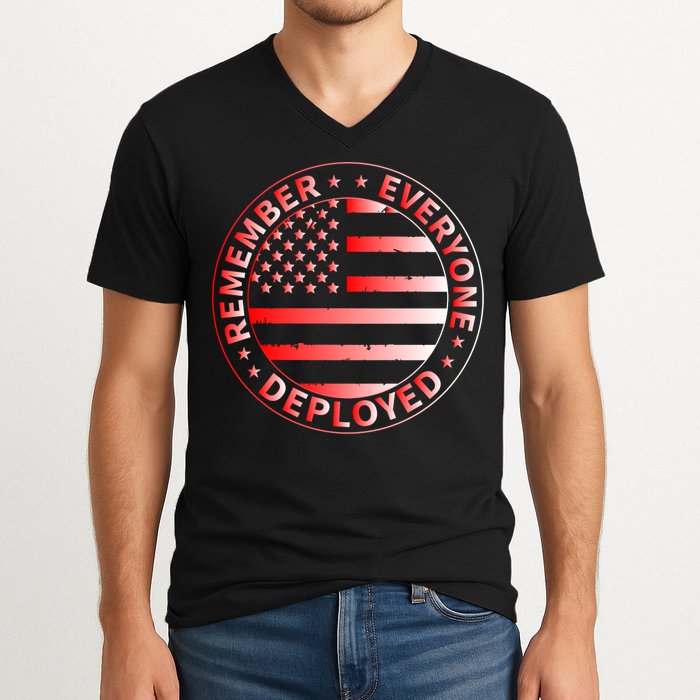 R.E.D. Soldiers Remember Everyone Deployed R.E.D. Friday V-Neck T-Shirt