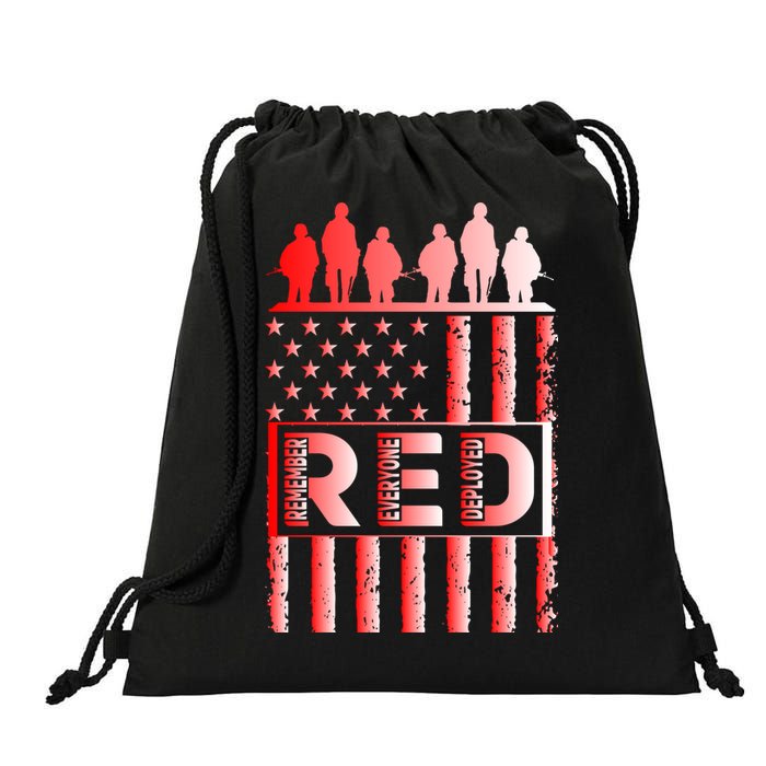 R.E.D. Soldiers Remember Everyone Deployed R.E.D. Friday Drawstring Bag