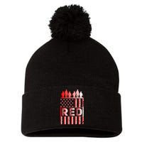 R.E.D. Soldiers Remember Everyone Deployed R.E.D. Friday Pom Pom 12in Knit Beanie