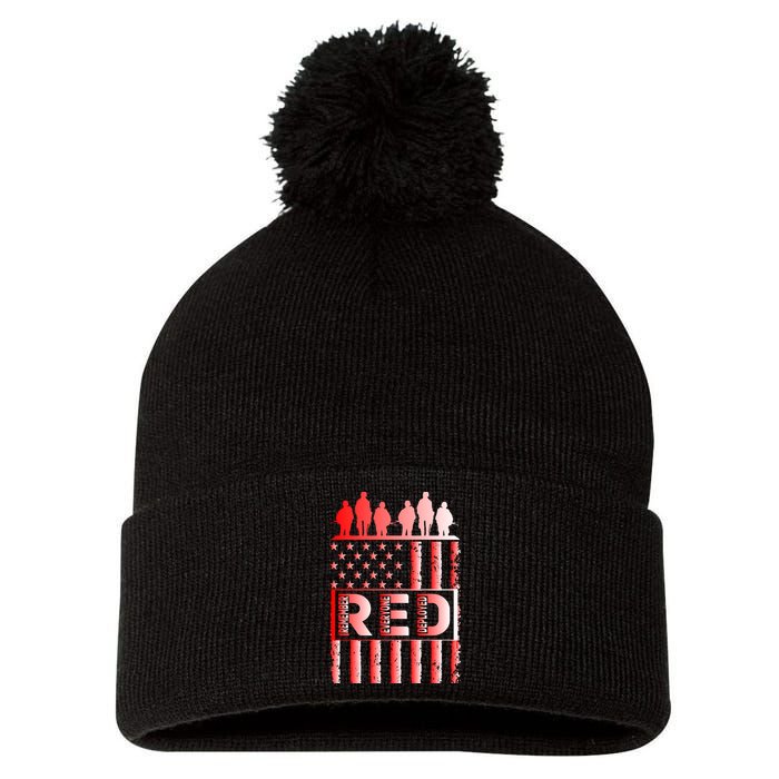 R.E.D. Soldiers Remember Everyone Deployed R.E.D. Friday Pom Pom 12in Knit Beanie