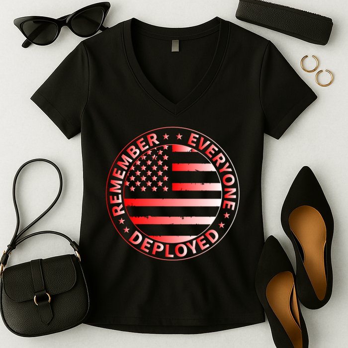 R.E.D. Soldiers Remember Everyone Deployed R.E.D. Friday Women's V-Neck T-Shirt