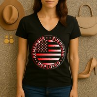 R.E.D. Soldiers Remember Everyone Deployed R.E.D. Friday Women's V-Neck T-Shirt