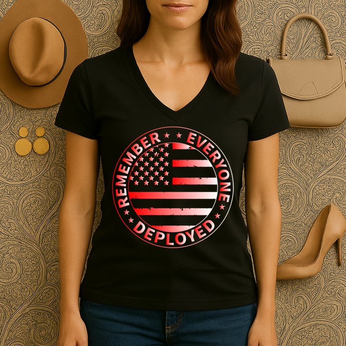 R.E.D. Soldiers Remember Everyone Deployed R.E.D. Friday Women's V-Neck T-Shirt