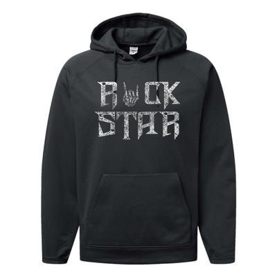 Rock Star Rock On Band Rock And Roll Concert Band Tees Performance Fleece Hoodie