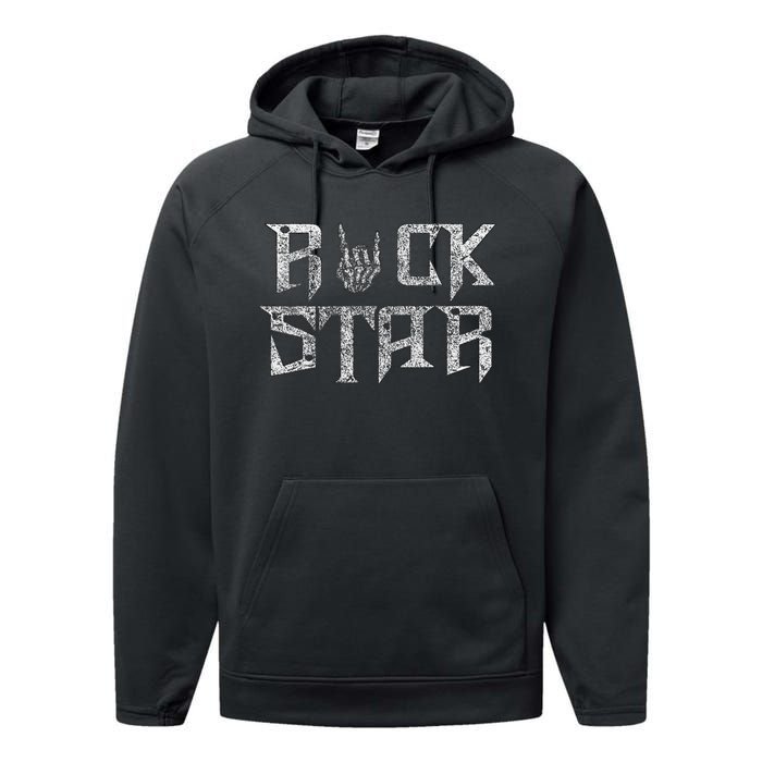 Rock Star Rock On Band Rock And Roll Concert Band Tees Performance Fleece Hoodie