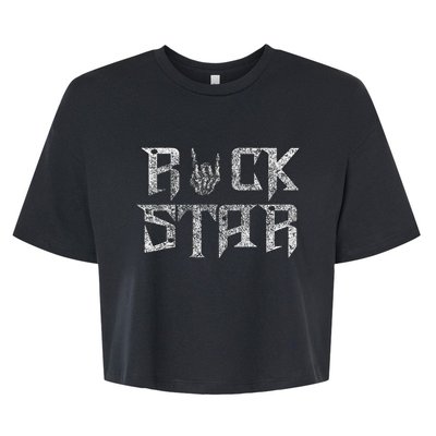 Rock Star Rock On Band Rock And Roll Concert Band Tees Bella+Canvas Jersey Crop Tee