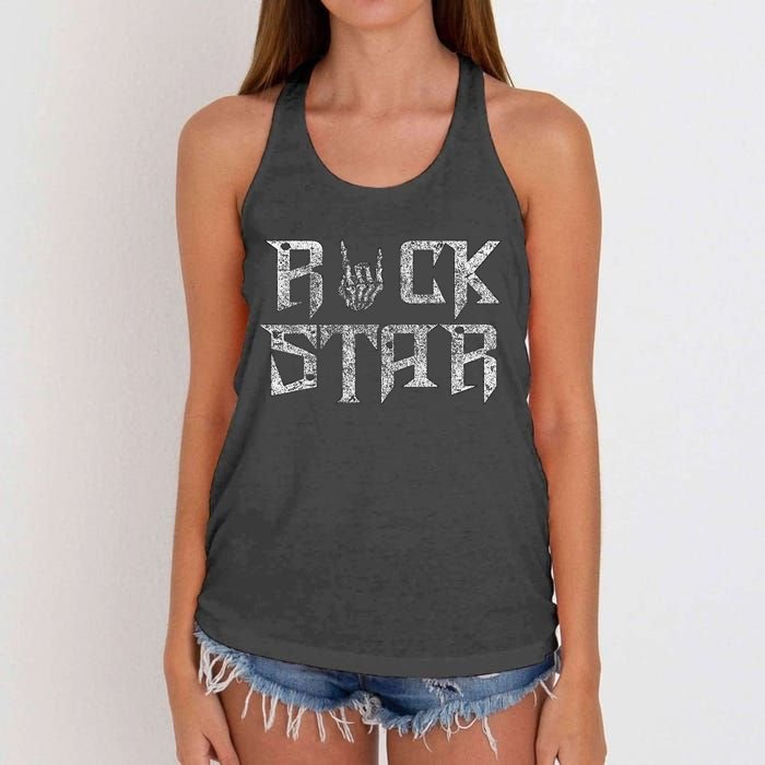 Rock Star Rock On Band Rock And Roll Concert Band Tees Women's Knotted Racerback Tank