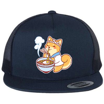 Ramen Shiba Flat Bill Trucker Hat