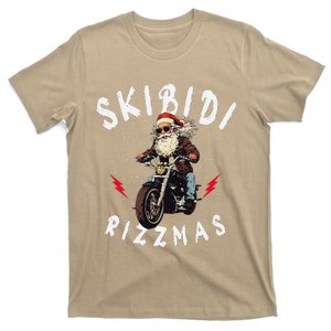 Retro Skibid.I Rizzmas Santa Hat Cool Christmas Bike T-Shirt