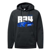 Retro Skyline R34 Jdm 90s Aesthetic Performance Fleece Hoodie