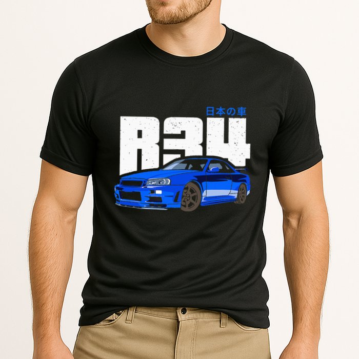 Retro Skyline R34 Jdm 90s Aesthetic Cooling Performance Crew T-Shirt