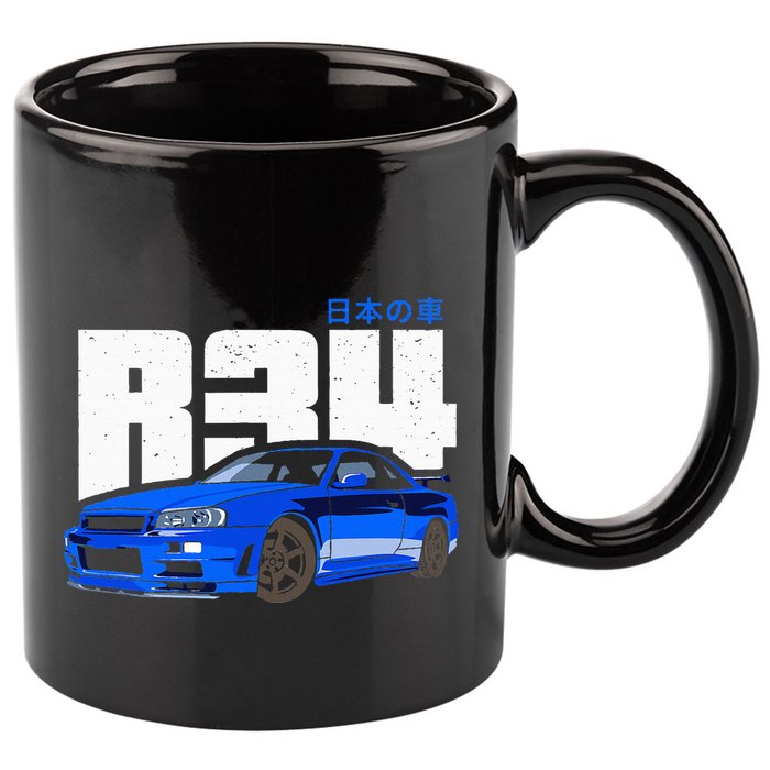 Retro Skyline R34 Jdm 90s Aesthetic 11oz C Handle Ceramic Mug