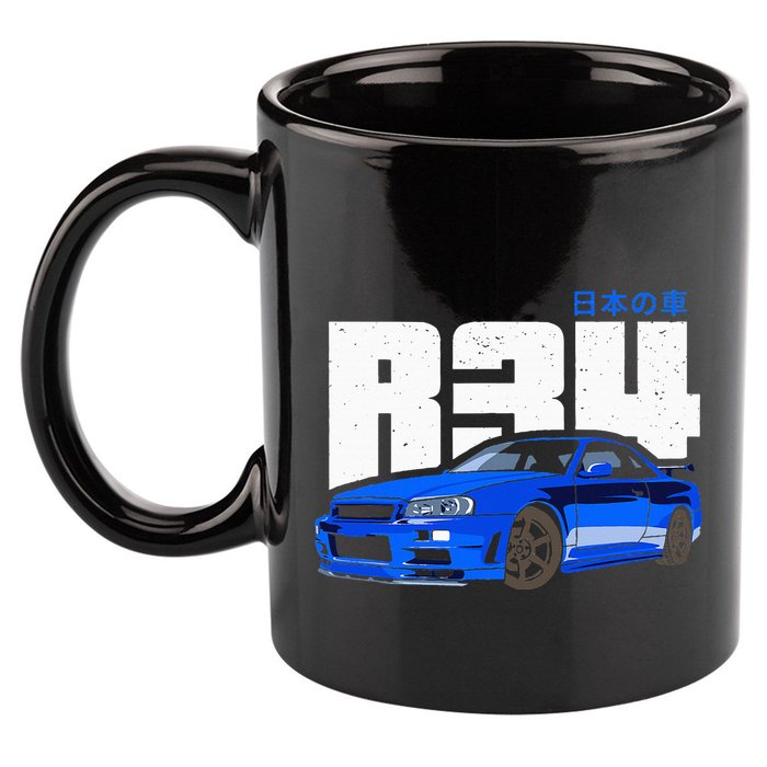 Retro Skyline R34 Jdm 90s Aesthetic 11oz C Handle Ceramic Mug