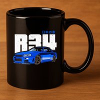 Retro Skyline R34 Jdm 90s Aesthetic 11oz C Handle Ceramic Mug