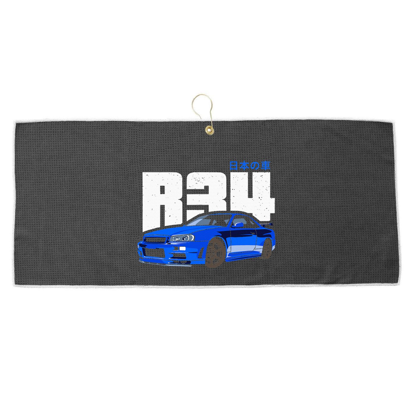 Retro Skyline R34 Jdm 90s Aesthetic Large Microfiber Waffle Golf Towel