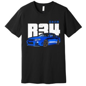 Retro Skyline R34 Jdm 90s Aesthetic Premium T-Shirt