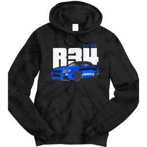 Retro Skyline R34 Jdm 90s Aesthetic Tie Dye Hoodie