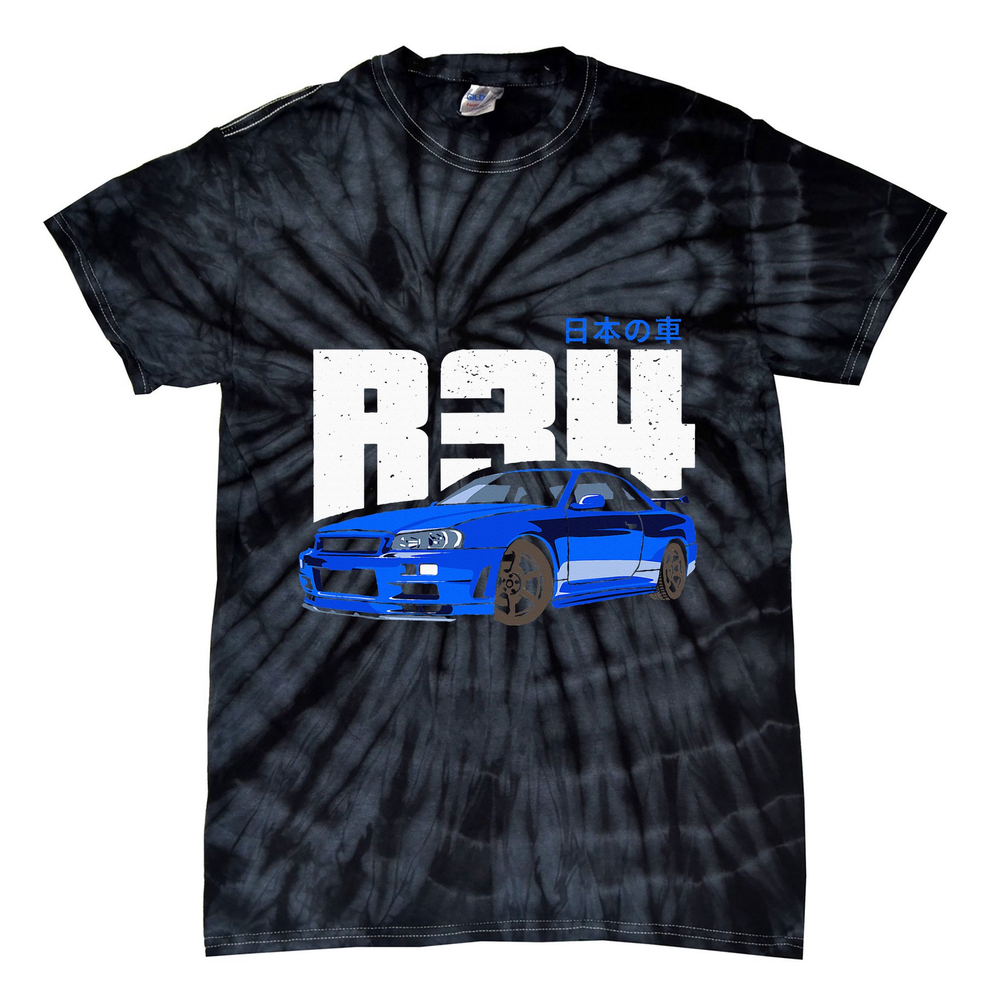Retro Skyline R34 Jdm 90s Aesthetic Tie-Dye T-Shirt