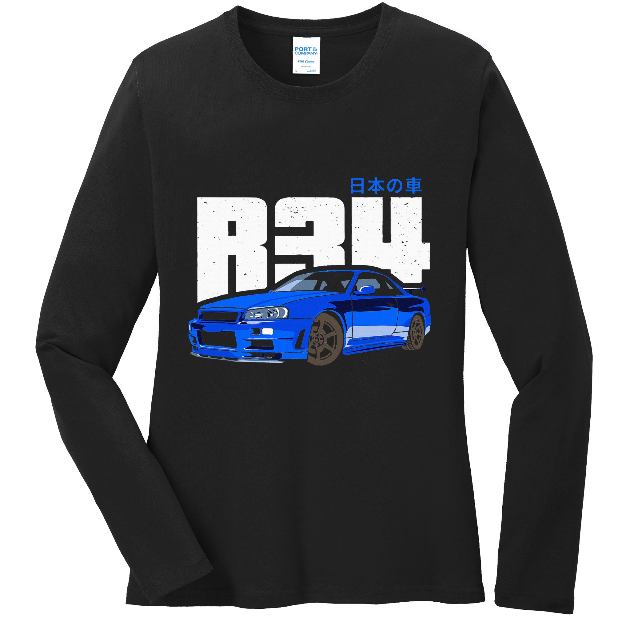 Retro Skyline R34 Jdm 90s Aesthetic Ladies Long Sleeve Shirt