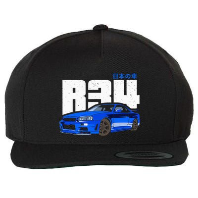 Retro Skyline R34 Jdm 90s Aesthetic Wool Snapback Cap