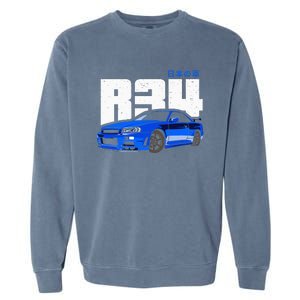 Retro Skyline R34 Jdm 90s Aesthetic Garment-Dyed Sweatshirt