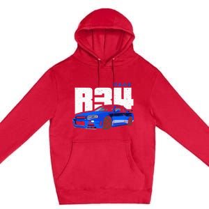 Retro Skyline R34 Jdm 90s Aesthetic Premium Pullover Hoodie