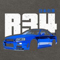 Retro Skyline R34 Jdm 90s Aesthetic Cotton Canvas Backpack