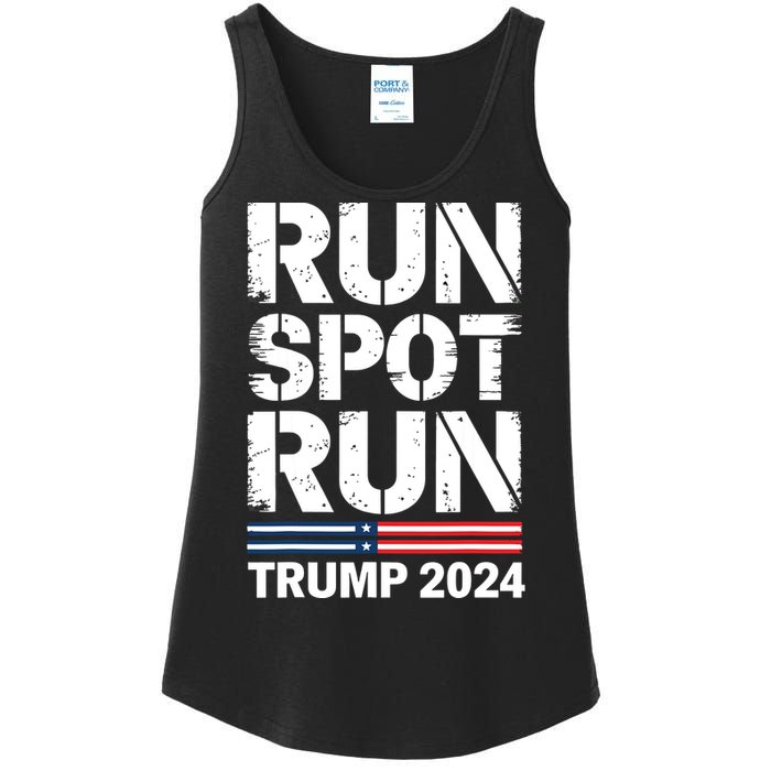 Run Spot Run Trump 2024 President Trump 2024 Ladies Essential Tank