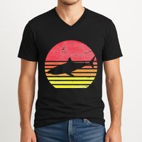 Retro Shark V-Neck T-Shirt