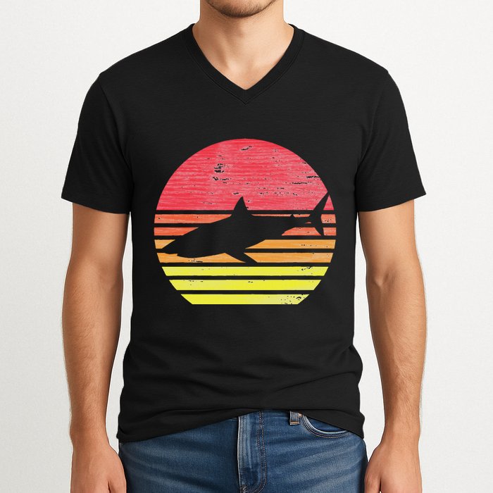 Retro Shark V-Neck T-Shirt
