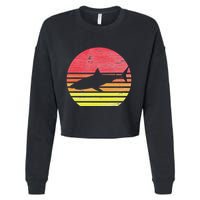 Retro Shark Cropped Pullover Crew