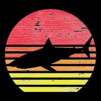 Retro Shark Cropped Pullover Crew