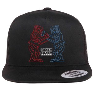 RockEm SockEm RockEm SockEm Robots Flat Bill Trucker Hat