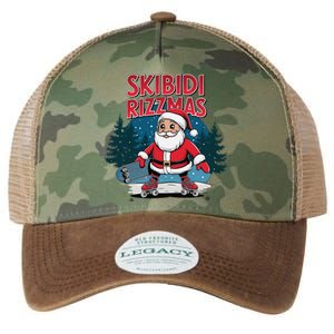 Retro Skibid.I Rizzmas Funny Santa Clause Skating Board Legacy Tie Dye Trucker Hat